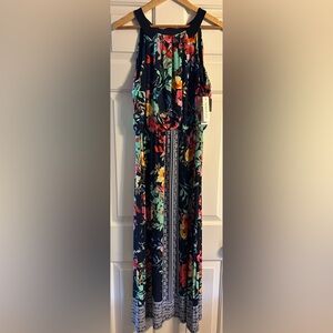 Robbie Bee Maxi Dress Halter Multicolored NWT Size 8
